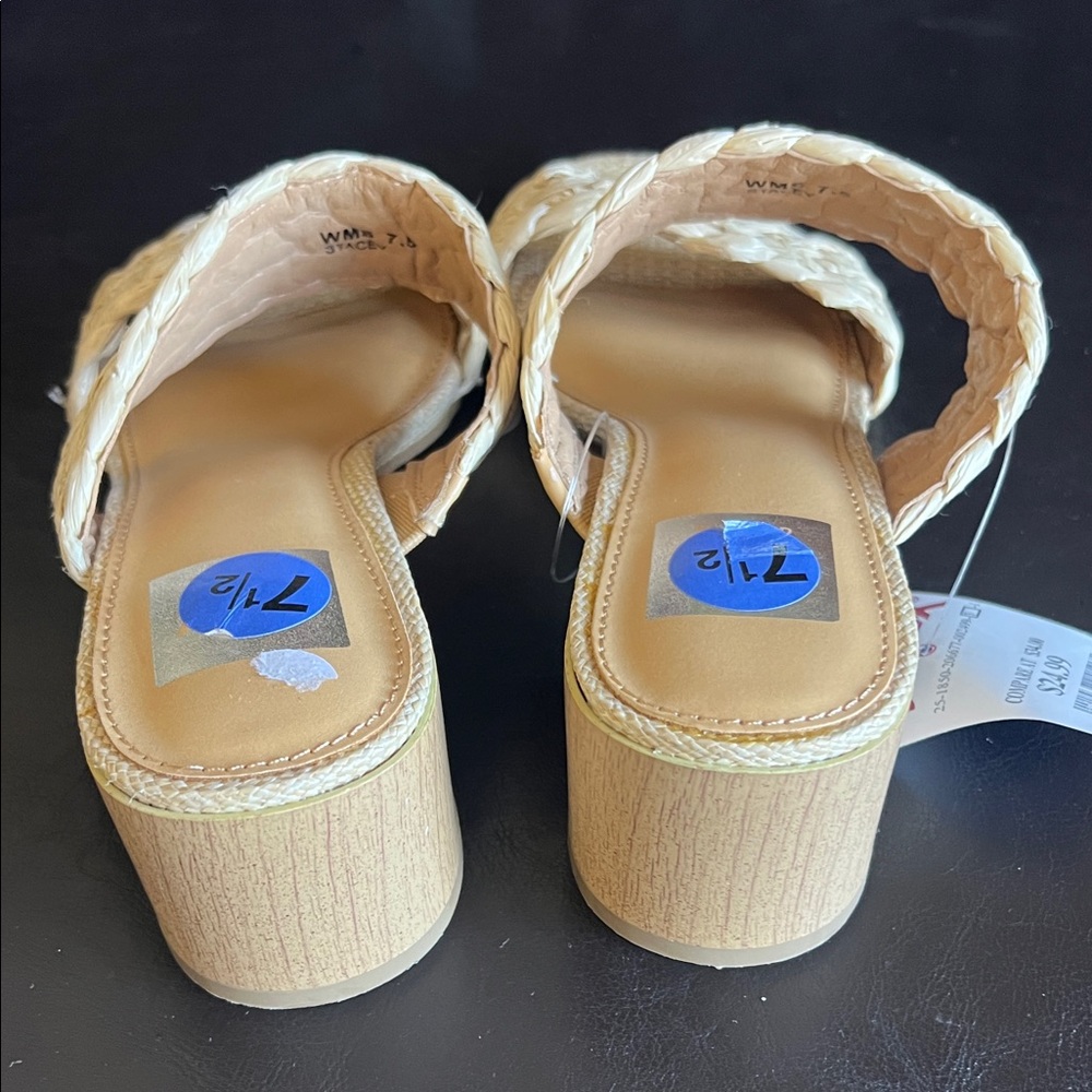 Dolce Vita Cream Braided Double-Strap Wedge Sandals - Picture 3 of 4